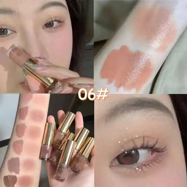 Brown Glitter Eyeshadow Stick and Contour Cream Makeup