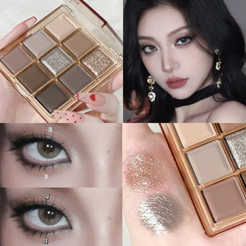 DIKALU Sunset Glow Nine-Color Eyeshadow Palette