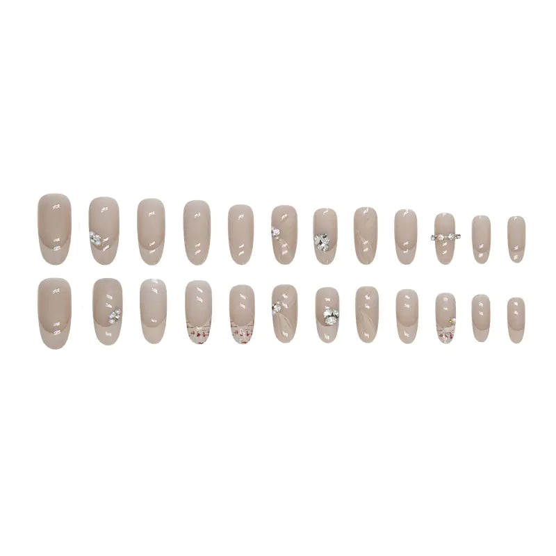 Sweet Oval Diamond Pattern Press-On Nails