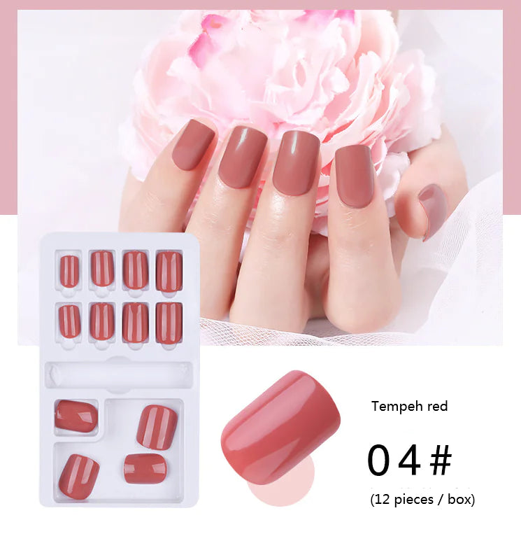Solid Color Press-On Nails - False Nail Tips